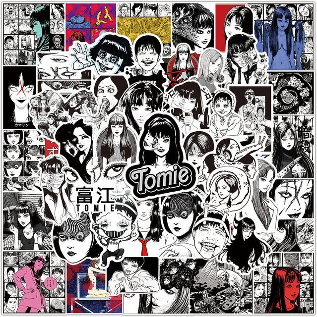 Bandai Junji Ito Tomie Horror Anime Mädchen Aufkleber, Sticker - Bild 1