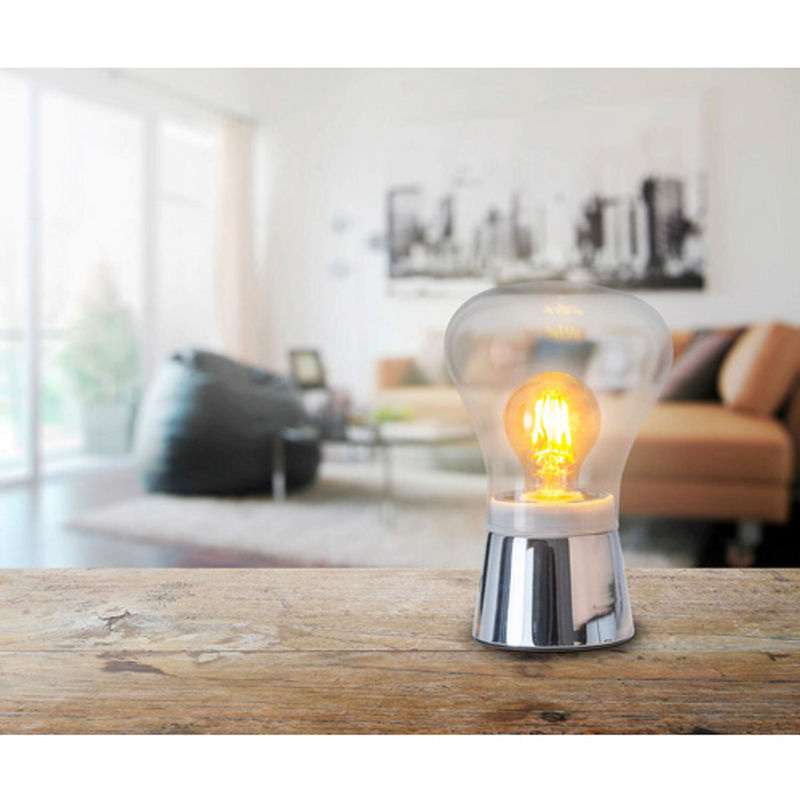 Näve Tischleuchte Kerry aus Glas und Metall in Chrom, Höhe: 21 cm - Bild 2