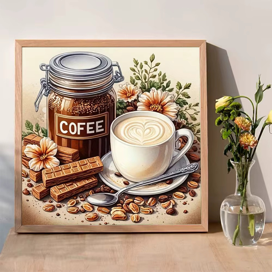 Momoart Diamant-Stickerei Kaffeetasse Landschaft, DIY Diamant-Mosaik Bastelset - Bild 3