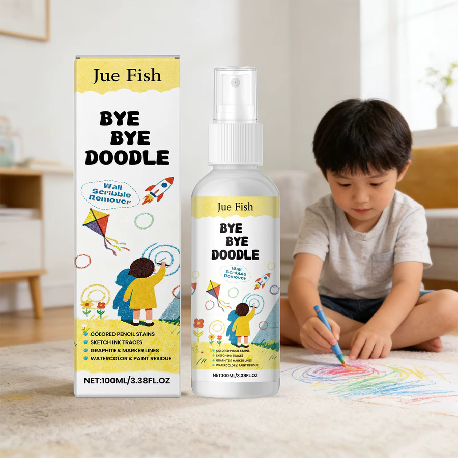 Jue-Fish Doodle-Entferner Spray zur Reinigung von Graffiti und Buntstiftflecken an Wänden - Bild 2