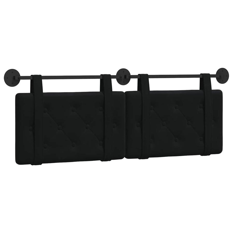 vidaXL Wandmontiertes Polsterpaneel aus Samt in Schwarz, B/H/T: 130 x 55 x 5 cm - Bild 2