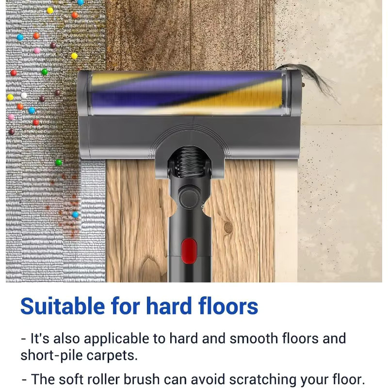 Dyson LED Soft Roller Bodenbürsten Ersatzkopf für kabellose Staubsauger V7 V8 V10 V11 V15 zur Reinigung von Hartböden - Bild 3
