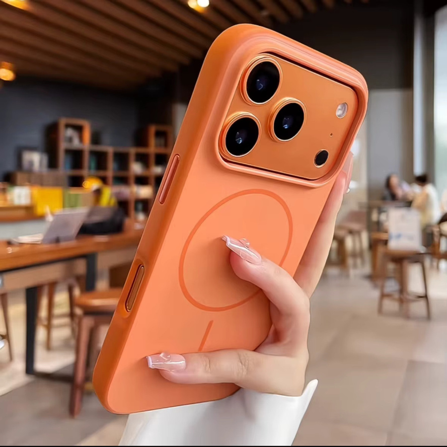 Stoßfeste Flüssigsilikon-Handyhülle für Apple iPhone 17 Pro Max, iPhone 17 Pro, iPhone 17 und iPhone 17 Air in Orange - Bild 3