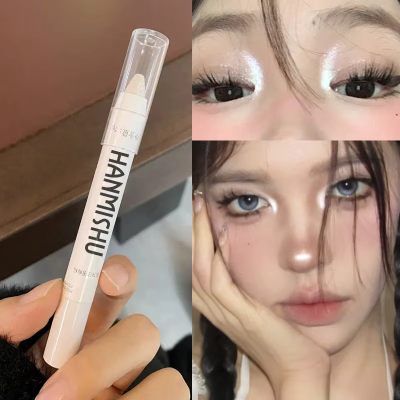 Lying-Silkworm-Pen Highlighter, Mattweiß, Schimmernd, Stift - Bild 2