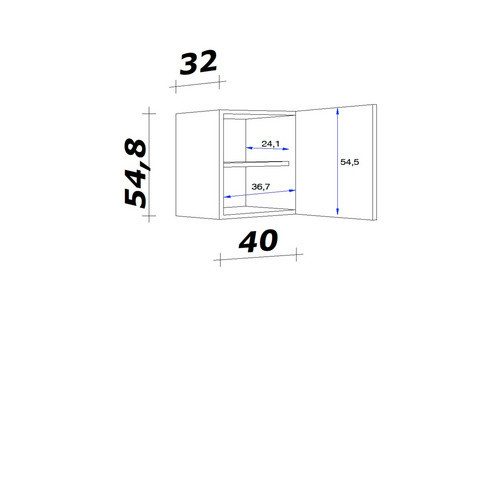 Flex-Well Küchen-Hängeschrank Miniperl in Anthrazit und Eiche hell Nachbildung, Breite: 40 cm - Bild 2