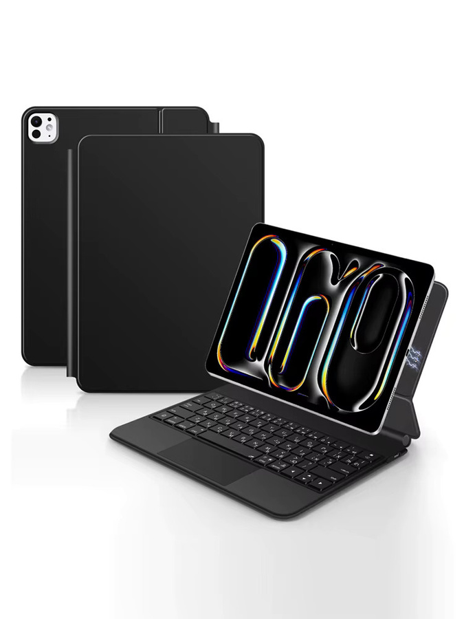 AJIUYU Magic Keyboard mit Pogo PIN und Scissor-Switch für iPad Pro und iPad Air, Multi-Touch Tastatur Hülle, erhältlich in Schwarz oder Weiß - Bild 6