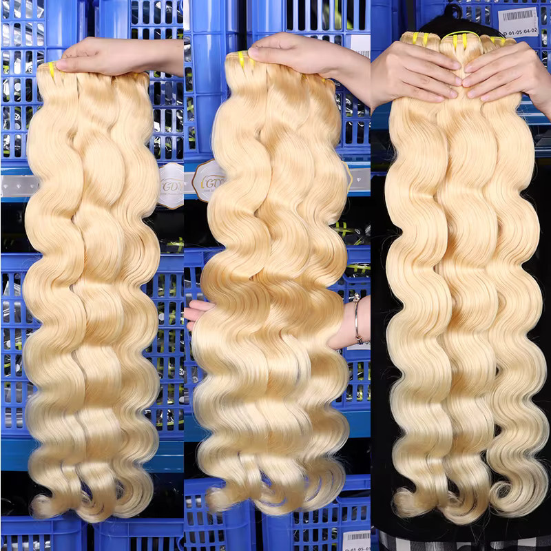 GDYLuxury Blonde Body Wave Bundles, 613, 100% Vietnamesisches Echthaar - Bild 2