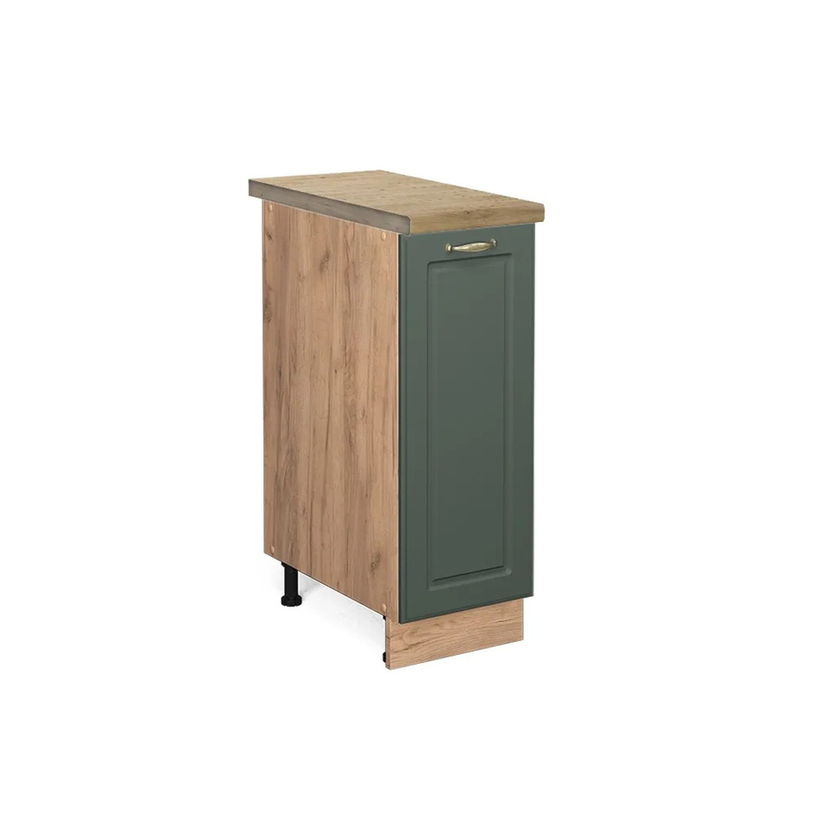 Vicco Apothekerschrank Fame-Line in Grün-Gold im Landhausstil mit Soft-Close-Türen, Eiche matt, B/T/H: 82 x 30 x 60 cm - Bild 2