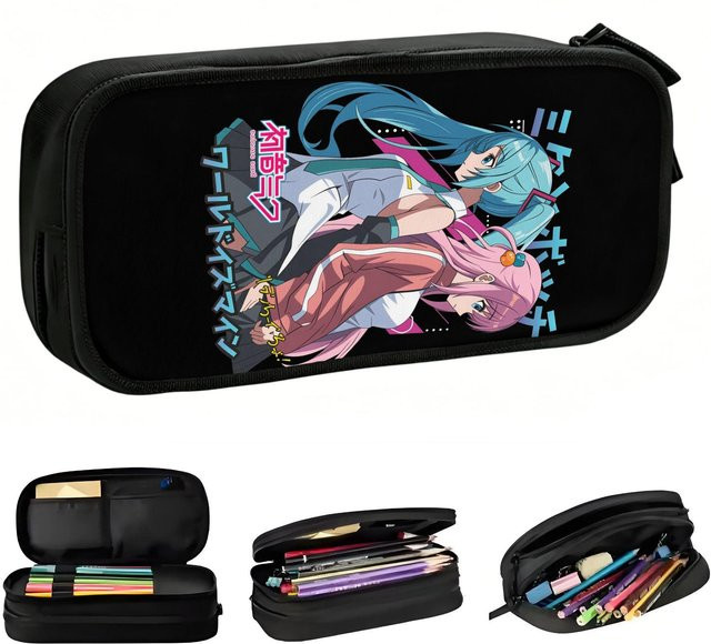 Kawaii Anime Federtasche Vocaloid Miku Hatsune mit großer Kapazität, Grau, B/T/H: 21 x 10,5 x 5 cm - Bild 1