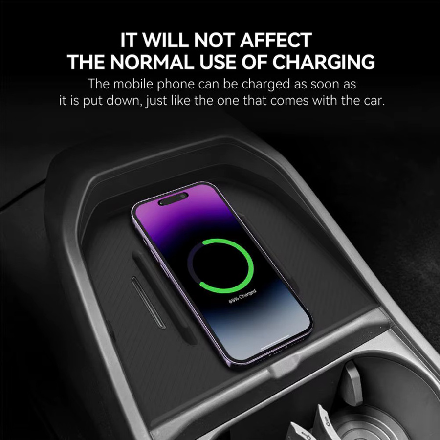 Rutschfestes Silikon Lade-Pad für Kia EV3 2024-2025 als kabelloses Auto-Ladegerät und Schutzmatte in Schwarz - Bild 2