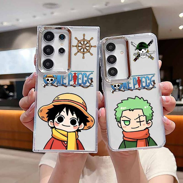 One Piece Q-Version Anime Handyhülle aus transparentem Silikon für Samsung Galaxy S26 S25 S24 S23 S22 S21 S20 FE Ultra Plus und Android Modelle - Bild 1