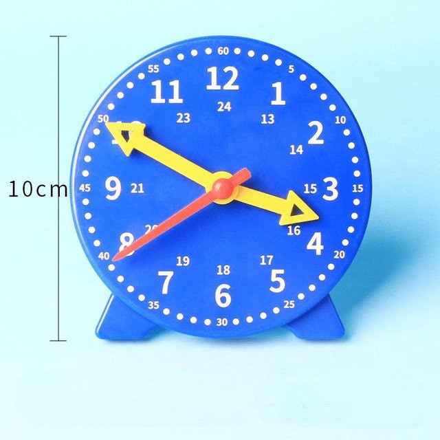 OLOEY Montessori Uhr Lernspielzeug, blau, 10cm - Bild 1