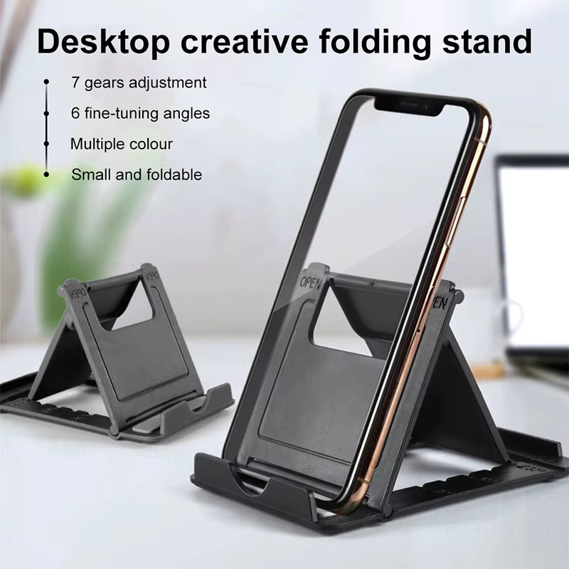 Tragbarer und verstellbarer Universal Klapp-Handyhalter aus Kunststoff für Smartphone und Tablet in Schwarz oder Weiß - Bild 2
