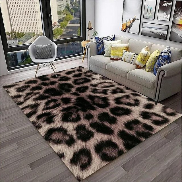 Karpetti Teppich mit Leopardenmuster in Multicolour für Wohnzimmer und Schlafzimmer, B/T: 80 x 120 cm - Bild 1
