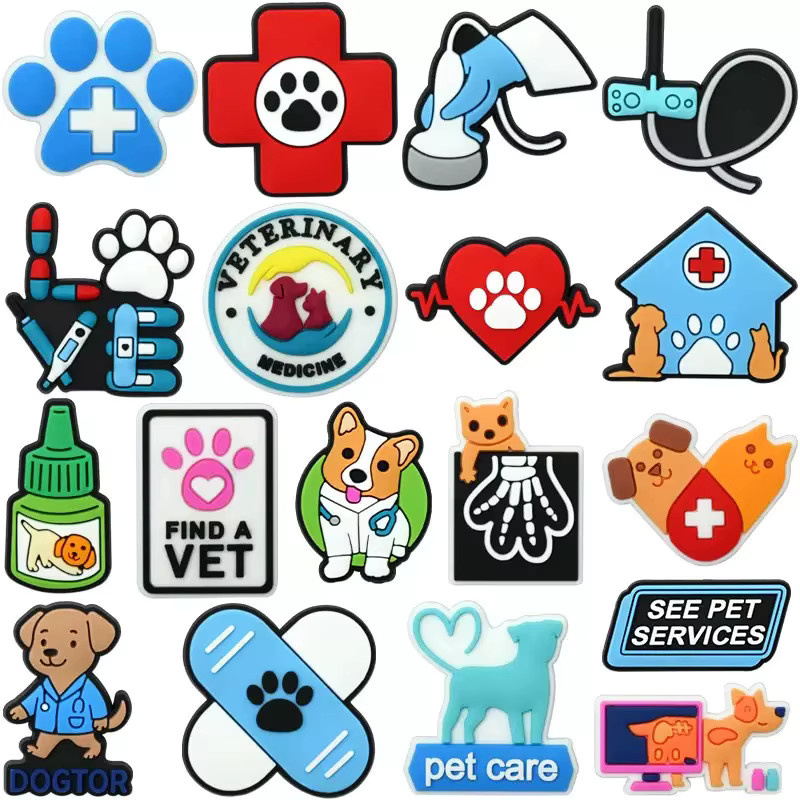 Happye&TiTi Schuh-Charms, Tierpflege-PVC, Hund, Clog-Schnallen-Dekorationen - Bild 3