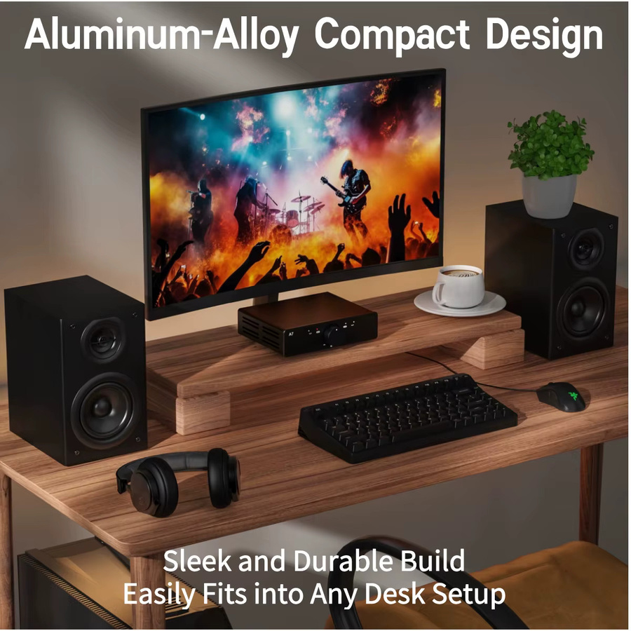 3E Audio A7 HiFi Stereo-Verstärker, 2.0-Kanal Klasse D Leistungsverstärker mit XLR/RCA-Eingängen, Schwarz - Bild 5