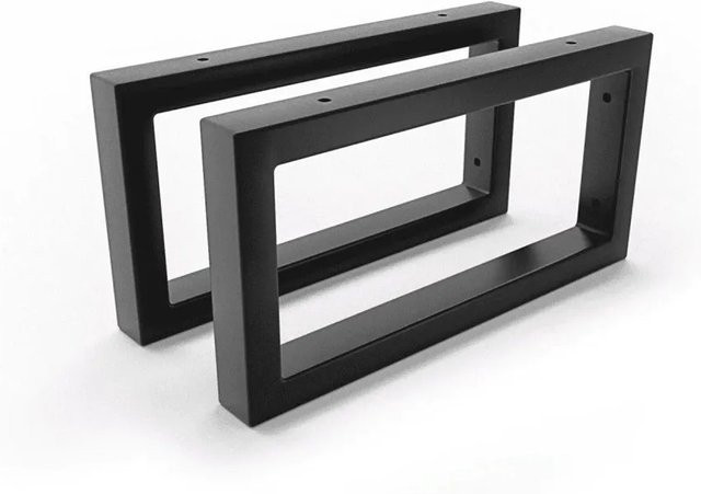 HEVVA Waschtischhalterung RHEIN 2er Set Schwarz matt aus Metall, Höhe: 15 cm, Tiefe: 30 cm - Bild 1
