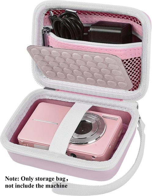 Kasfoti Aufbewahrungstasche für Digitalkameras in Pink, kompatibel mit CAMKORY, Lecnippy, Lecran, Kodak PIXPRO und Qumcou - Bild 1