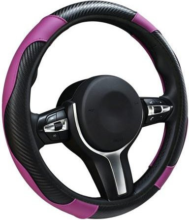 Rutschfeste Lederlenkradabdeckung mit Waben-Belüftungslöchern für dein Auto, Farbe: Lila, Durchmesser: 38 cm - Bild 1
