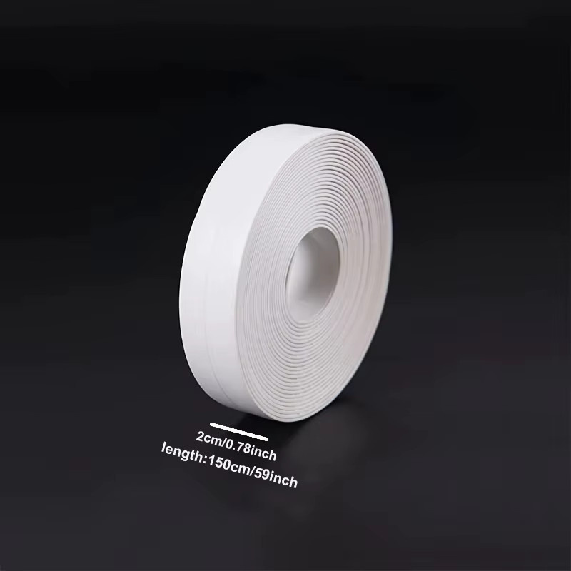 2-Rollen-PVC-Dichtungsband für Badezimmer und Küche, selbstklebendes wasserdichtes und schimmelfestes Dichtungsband in Weiß - Bild 2