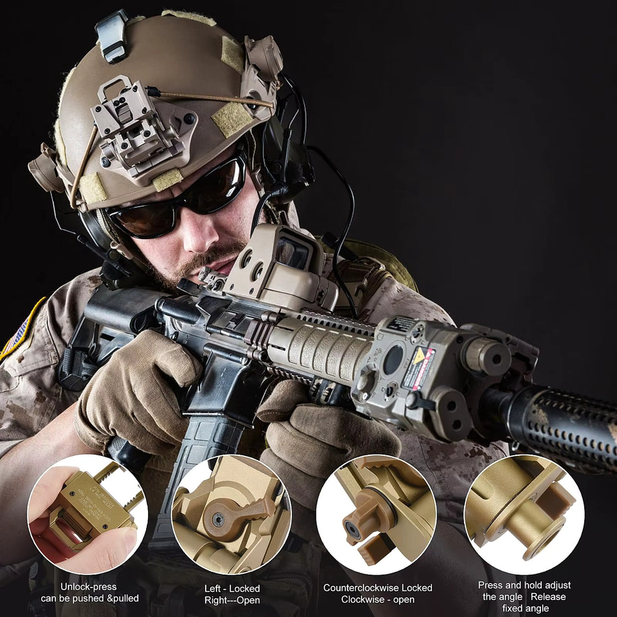 BOOIU NVG Mount L4G24 Aluminium Nachtsichtgeräte-Halterung für PVS14/15/18 in Schwarz - Bild 5