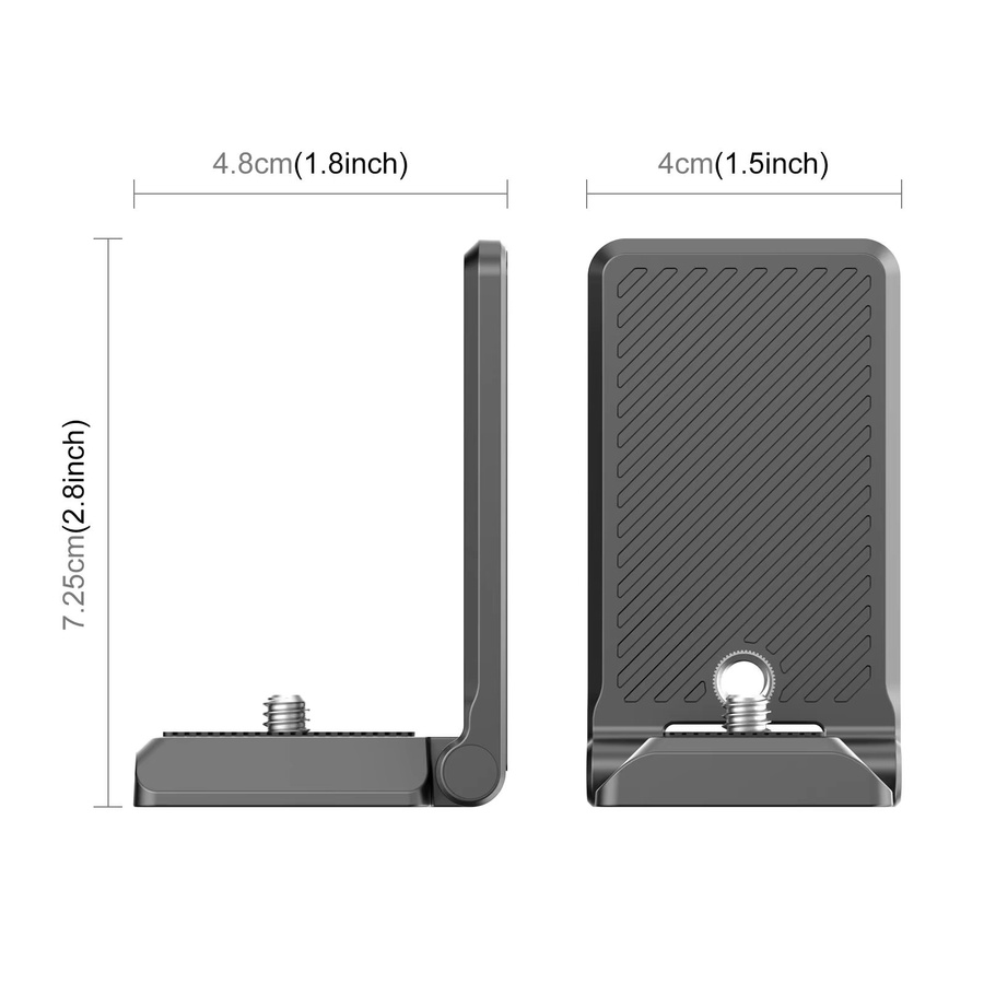 PULUZ Aluminium Magnetischer Adapterständer mit 1/4 Zoll Schnellverschluss und L-Halterung in Schwarz für Insta360 X4/X5 und DJI Pocket 3/4 sowie DJI Osmo 360 - Bild 3