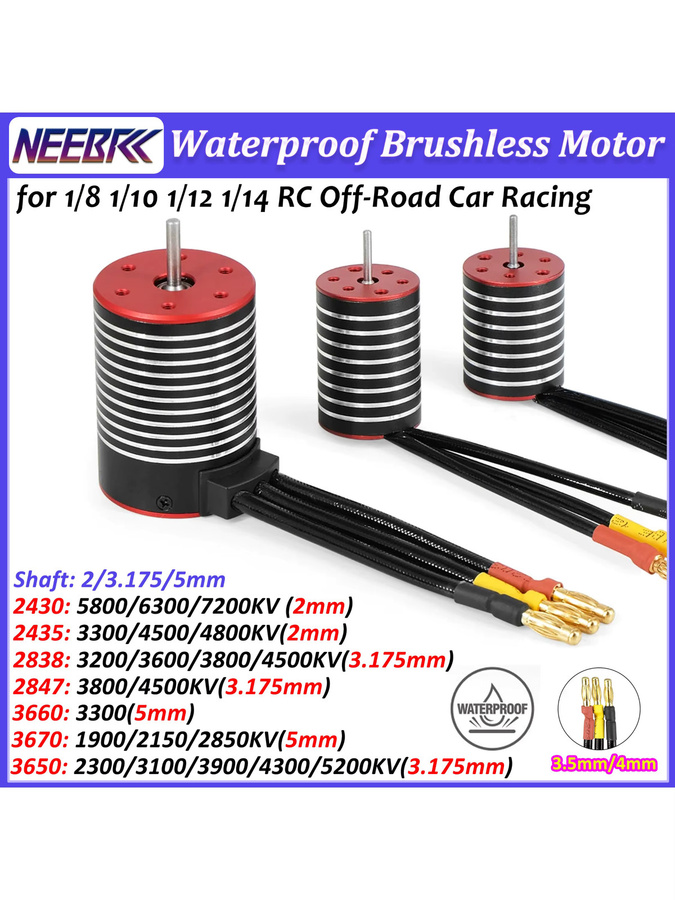 NEEBRC Wasserdichter bürstenloser Motor, Metall, für RC Auto Crawler Truck - Bild 5