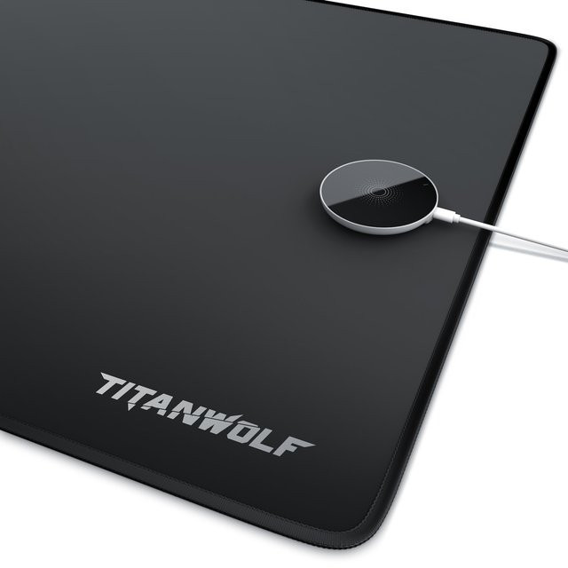 Titanwolf XXL Mauspad Schwarz mit induktiver Ladestation B/B: 90 x 40 cm - Bild 1