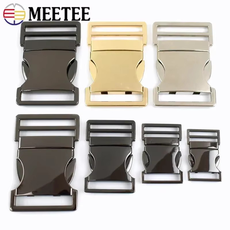 Meetee Metall Seitliche Entriegelungsschnallen in Silber für Rucksackgurte, Haustierhalsbänder und Gürtel, 20–38 mm - Bild 2