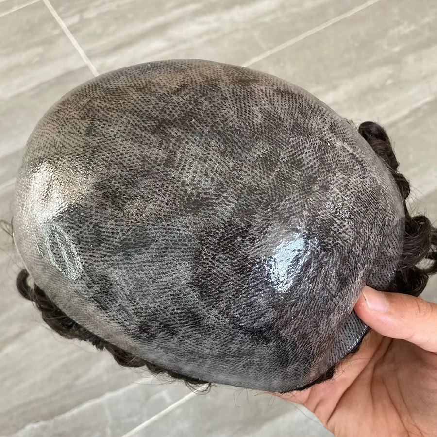 simbeauty Toupet, 100% Echthaar, lockig, Weiß Silber Grau, Herren - Bild 1