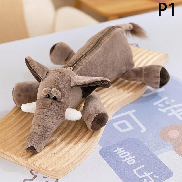 Yiran toy Plüsch-Federmäppchen Krokodil in Braun - Bild 1