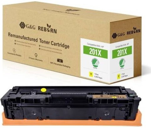 G&G Toner Cartridge Kompatibel mit HP 201X Gelb Remanufactured mit 2300 Seiten Reichweite - Bild 1