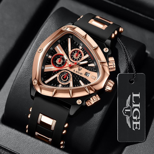 LIGE Chronograph, Quarz, Edelstahl, Roségold, Herren - Bild 1