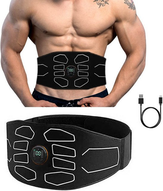 emsa EMS Taillen-Bauchtrainer-Gürtel Muskelstimulator mit Display in Schwarz - Bild 1