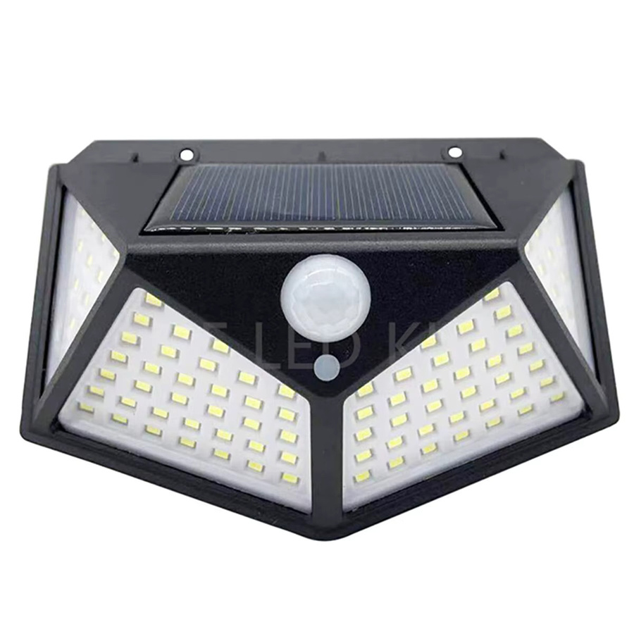 XIWANGFIRE Solar LED Außenleuchte mit Bewegungssensor, wasserdichter Solar-Flutlicht Scheinwerfer für Garten und Wand, Schwarz - Bild 2