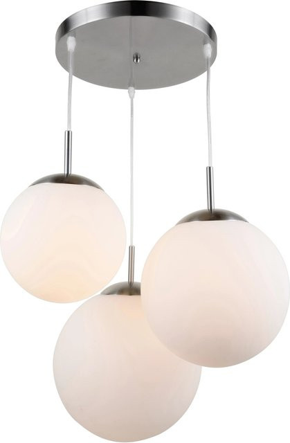 Globo Pendelleuchte JOEL in Nickel matt mit weißem Opalglas - Bild 1