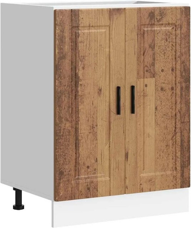 DELUKE Küchenunterschrank THEO in Altholz-Optik mit Türen, Braun, B/T/H: 60 x 46 x 81,5 cm