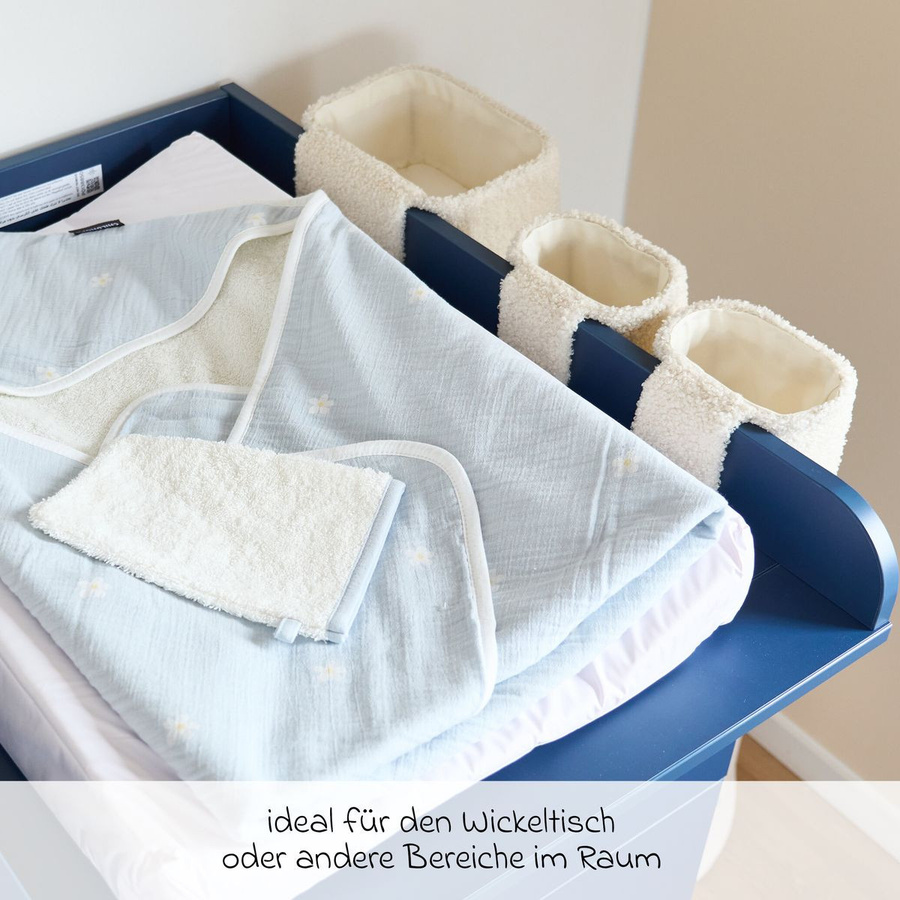 Childhome Aufbewahrungskorb 3er Set Teddy in Offwhite mit Haken zum Aufhängen - Bild 2