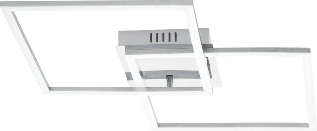 Eglo LED-Deckenleuchte Palmaves in Weiß und Silber, dimmbar mit Fernbedienung und Timer, Aluminium gebürstet, B/T/H: 41,5 x 41,5 x 6 cm - Bild 1