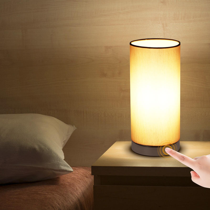 Moderne TOMTOP JMS Tischleuchte in Grau mit Touch-Steuerung, dimmbar und inklusive LED-Leuchtmittel für Wohnzimmer, Schlafzimmer und Büro - Bild 7