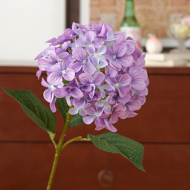 4 Stück künstliche Hortensienblüten in Multicolor mit 3D-Druck für Dekoration zu Hochzeit und Zuhause von KONNWEI - Bild 1
