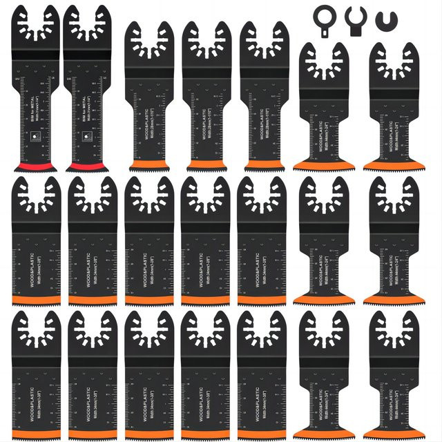 Toorise Multitool-Sägeblätter aus Bimetall und Kohlenstoffstahl für Holz, 10 bis 21 Stück Set - Bild 1