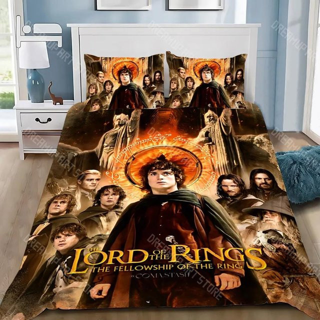 Bettwäsche-Set Der Herr der Ringe von Tinika Chen mit Kissenbezug für Einzelbett oder Doppelbett, Größe US Full (B/H: 200 x 230 cm) - Bild 1
