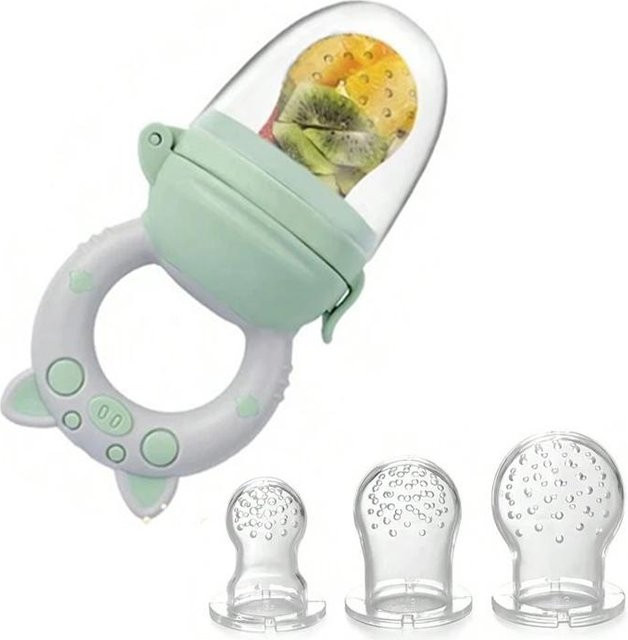 4-teiliges Set Binchi Silikon Obst und Gemüse Fütterer für Säuglinge und Kleinkinder, Mehrfarbig, BPA-frei und wiederverwendbar - Bild 1