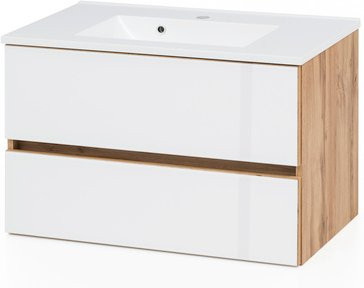 HELD MÖBEL Waschtisch Helsinki in Weiss, Wandmontage, B/H/T: 80 x 54 x 47 cm - Bild 1
