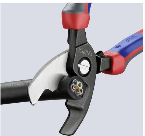 Knipex Kabelschere 95 12 200 mit Doppelschneide und Comfort-Griffen, brüniert, Länge: 200 mm - Bild 1