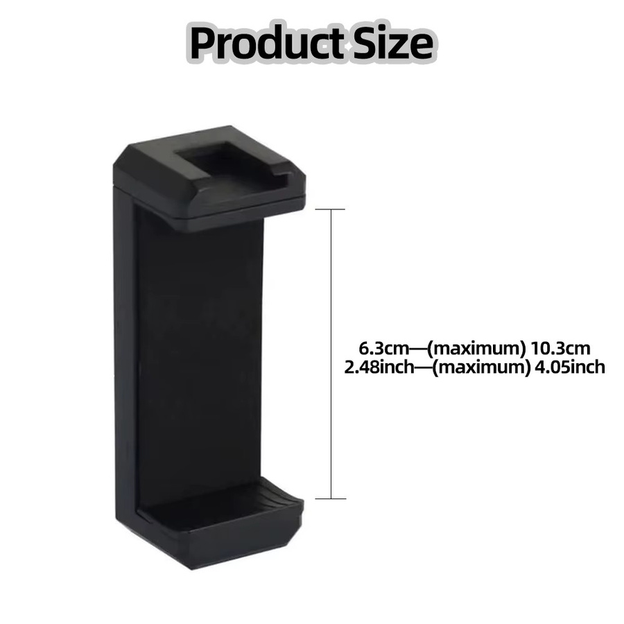 EXSKOF Handy-Clip-Stativhalter mit Kaltschuh und 1/4 Zoll Schraubenloch für iPhone Samsung Huawei Xiaomi Realme Smartphones, Schwarz - Bild 2