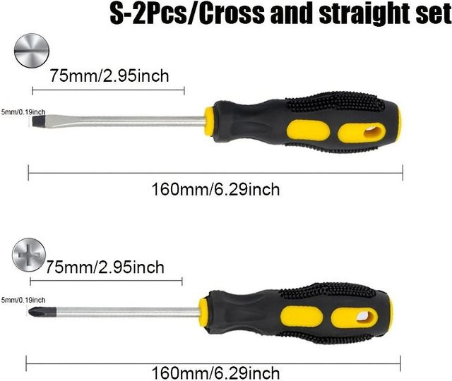 Binchi Outdoor Product Magnetischer Schraubendreher-Satz aus Carbonstahl mit gepolstertem Griff in Schwarz - Bild 1
