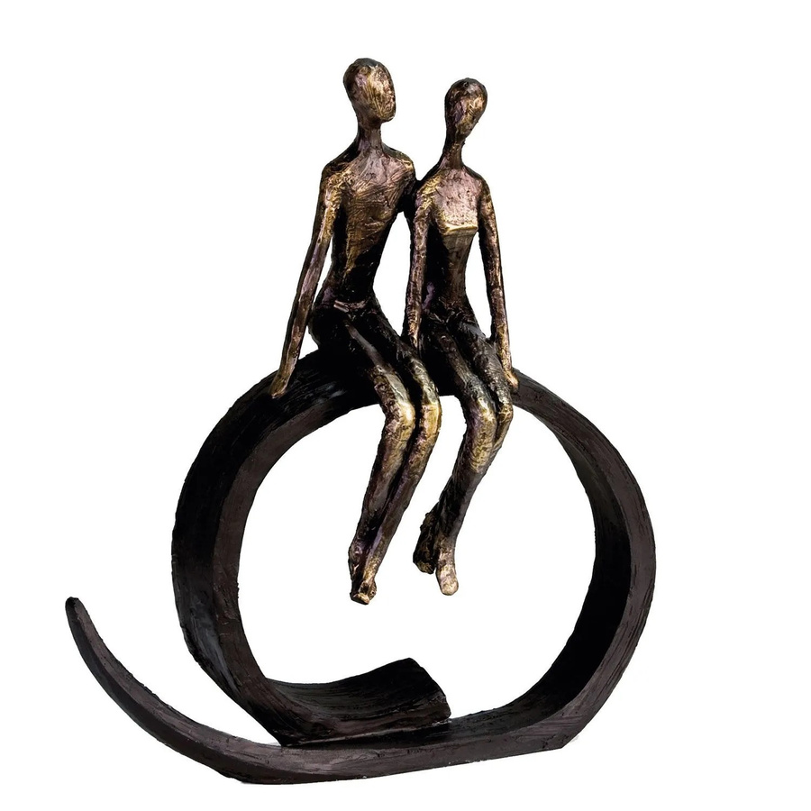 Gilde Skulptur Close moderne Tischdekoration in Schwarz, Gold und Braun, Höhe: 35 cm, Breite: 30 cm - Bild 2