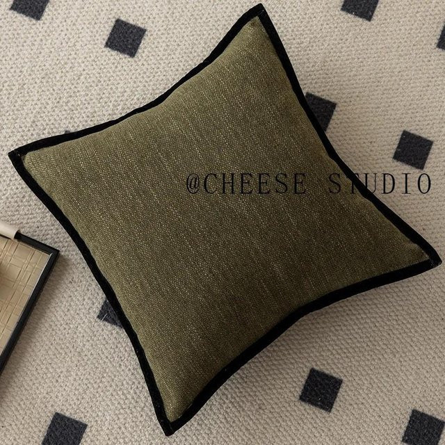 JMG Clothing Kissenbezug im französischen Mittelalterstil, Grün mit schwarzem Rand, B/H: 45 x 45 cm - Bild 1